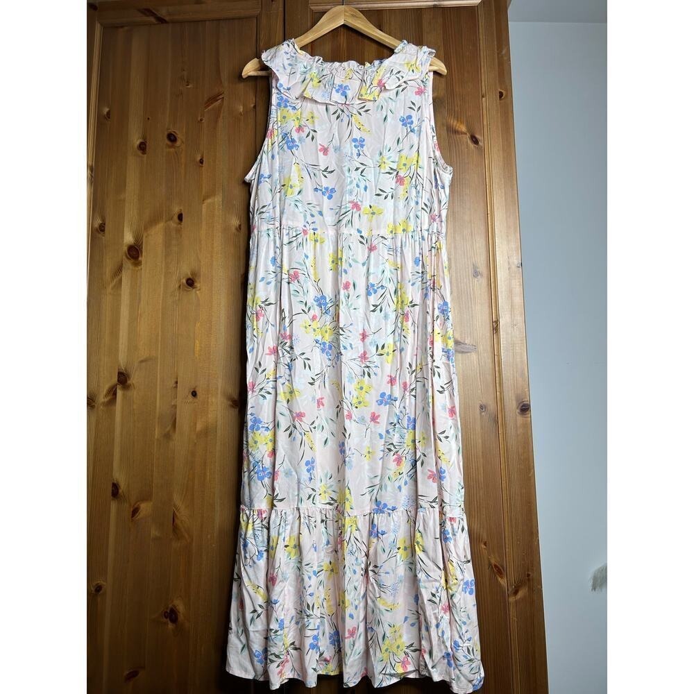 Old Navy Euro Summer Resort Romantic Babydoll Preppy Boho Maxi Dress Women's 2X - Picture 8 of 9